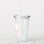 Bachelorette Rosa Streifen | Personalisiertes Gesc Acryltrinkbecher (Links)