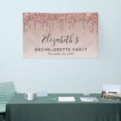 Bachelorette Rose Gold Glitzer Banner (Messeveranstaltung)