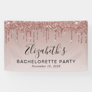Bachelorette Rose Gold Glitzer Banner