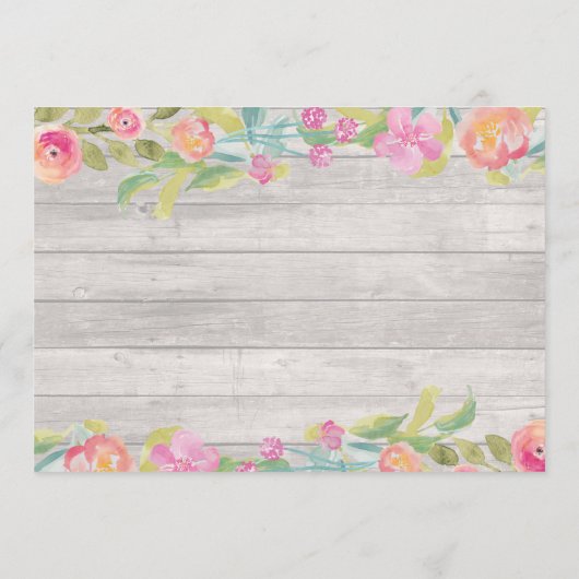 Bachelorette Rustikales Brautparty Programm (Rückseite)