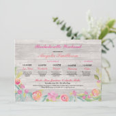 Bachelorette Rustikales Brautparty Programm (Stehend Vorderseite)