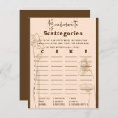 Bachelorette Scattegories Party Game Begleitkarte (Vorne/Hinten)