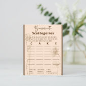 Bachelorette Scattegories Party Game Begleitkarte (Stehend Vorderseite)