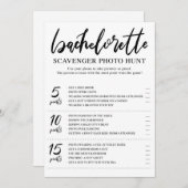 Bachelorette Scavenger Foto Jagd Spielkarte Einladung (Vorne/Hinten)