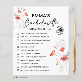 Bachelorette Scavenger Jagd Rote Blume