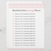 Bachelorette Scavenger Jagd Spiel Rosa Stamm (Vorne/Hinten)