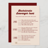 Bachelorette-Scavenger-Jagdspiel, Bachelorettenspi Einladung (Vorne/Hinten)