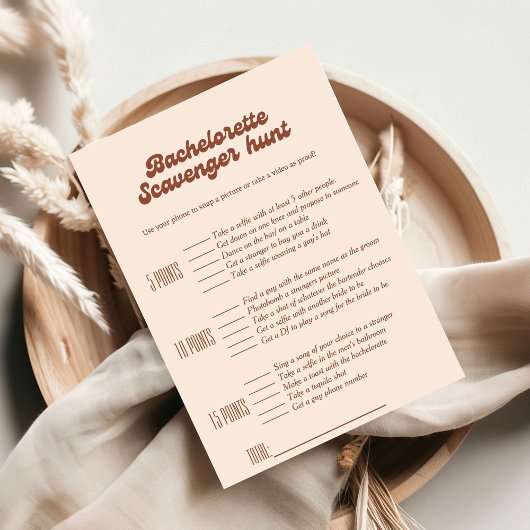 Bachelorette-Scavenger-Jagdspiel, Bachelorettenspi Einladung