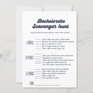 Bachelorette-Scavenger-Jagdspiel, Bachelorettenspi Einladung
