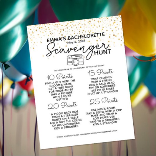 Bachelorette-Scavenger-Jagdwild in Party Ankündigungspostkarte