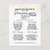 Bachelorette-Scavenger-Jagdwild in Party Ankündigungspostkarte (Vorderseite)