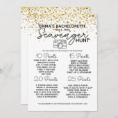 Bachelorette-Scavenger-Jagdwild in Party Einladung (Vorne/Hinten)