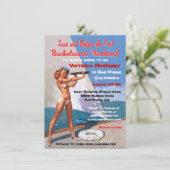 Bachelorette Schönes Wochenende Einladung (Stehend Vorderseite)