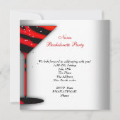 Bachelorette Schuhe mit weißer Roter Ferse Einladung (Rückseite)