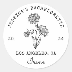 Bachelorette September Aster Geburtstagsmonat Blum Runder Aufkleber