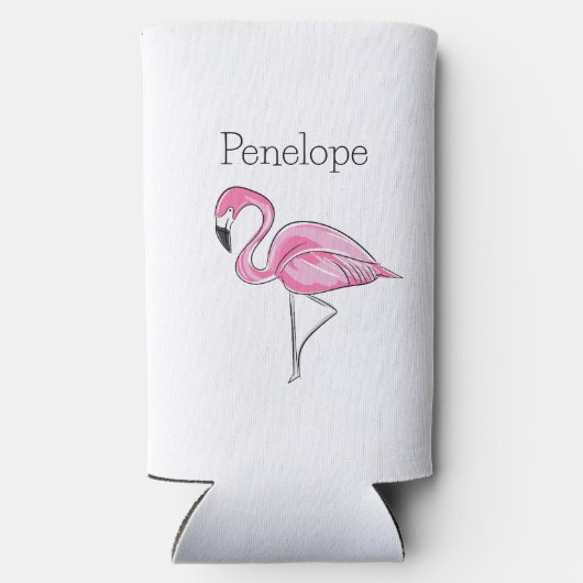 Bachelorette Sip & Celebrate Pink Flamingo Custom Selters Dosenkühler (Rückseite)