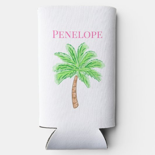 Bachelorette Sip & Celebrate Preppy Palm Custom Selters Dosenkühler (Rückseite)