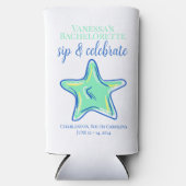 Bachelorette Sip & Celebrate Starfish Küstenbezeic Selters Dosenkühler (Vorderseite)