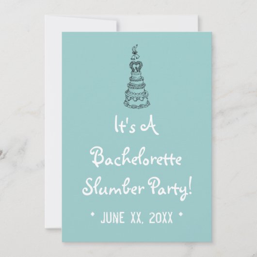 Bachelorette Slumber Party Custom Invite (Blau) Einladung (Vorderseite)