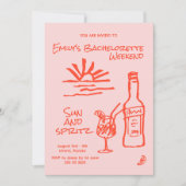 Bachelorette Sun und Spritz Einladung (Vorderseite)