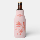 Bachelorette Sun und Spritz Einladung Flaschenkühler (Flaschenvorderseite)