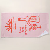 Bachelorette Sun und Spritz Einladung Strandtuch (Vorderseite)