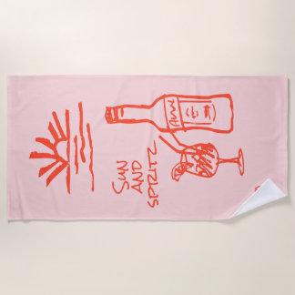 Bachelorette Sun und Spritz Einladung Strandtuch