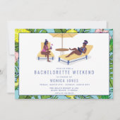 Bachelorette Tropical Beach Weekend Tour Einladung (Vorderseite)