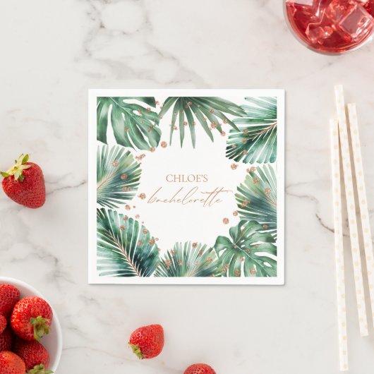 Bachelorette Tropical & Diamond Modern Serviette (Beispiel)