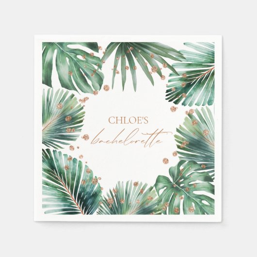 Bachelorette Tropical & Diamond Modern Serviette (Vorderseite)