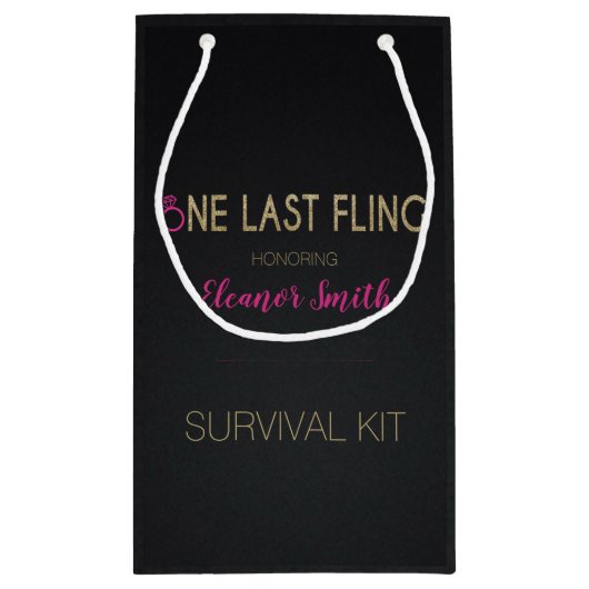 Bachelorette und Hühner-Party-Überlebenskit-Beutel Kleine Geschenktüte (Rückseite)