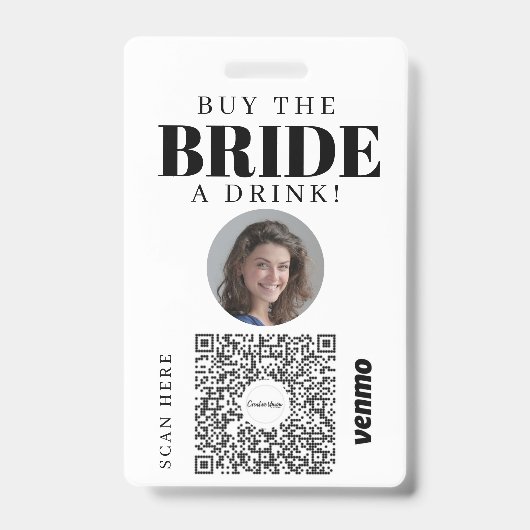 Bachelorette Venmo QR Code Kaufen Sie die Braut ei Ausweis (Vorderseite)