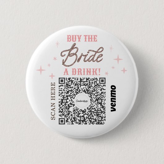 Bachelorette Venmo QR Code Kaufen Sie die Braut ei Button (Vorderseite)