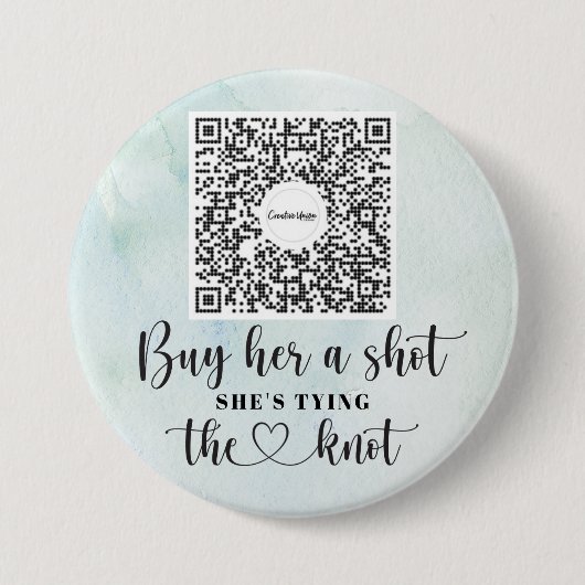 Bachelorette Venmo QR Code Kaufen Sie die Braut ei Button (Vorderseite)