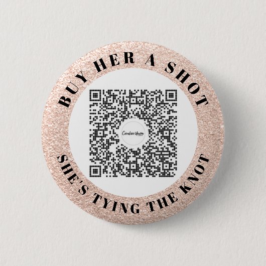 Bachelorette Venmo QR Code Kaufen Sie die Braut ei Button (Vorderseite)