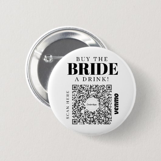 Bachelorette Venmo QR Code Kaufen Sie die Braut ei Button (Vorne & Hinten)