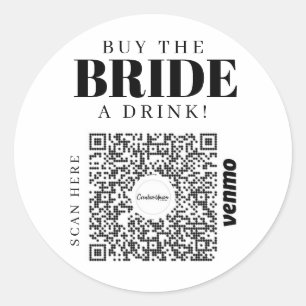 Bachelorette Venmo QR Code Kaufen Sie die Braut ei Runder Aufkleber