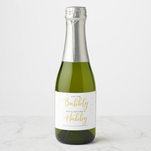 Bachelorette Verlobung Hen Party Mini Wein Bubbly Schaumweinetikett (Vorderseite)
