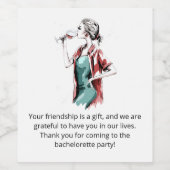 Bachelorette Vielen Dank Weinetikett (Einzelnes Label)