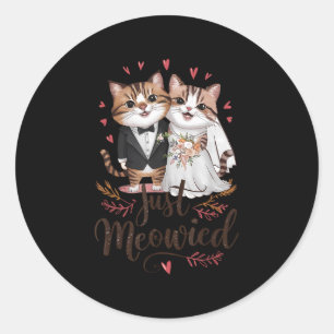 Bachelorette Wedding Party Bridge Groom Katzen nur Runder Aufkleber