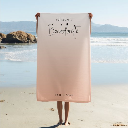 Bachelorette Weekend | Coral Ombre Elegant Peach Strandtuch
