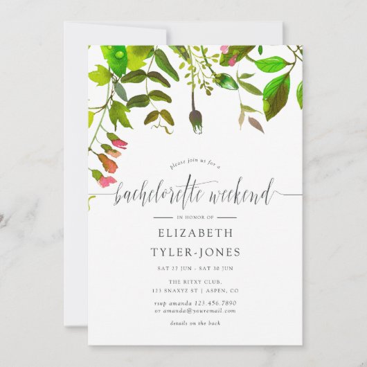 Bachelorette Weekend Einladung (Vorderseite)