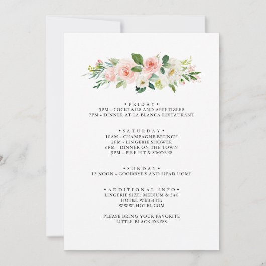 Bachelorette Weekend Einladung (Rückseite)
