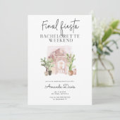 Bachelorette Weekend Final Fiesta Desert Western Einladung (Stehend Vorderseite)