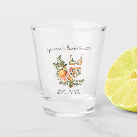 Bachelorette Weekend Gastgeschenk Personalisiert Schnapsglas (Vorderseite)