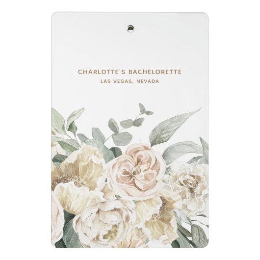 Bachelorette Weekend Gastgeschenk Personalisiertes Mini Klemmbrett (Rückseite)