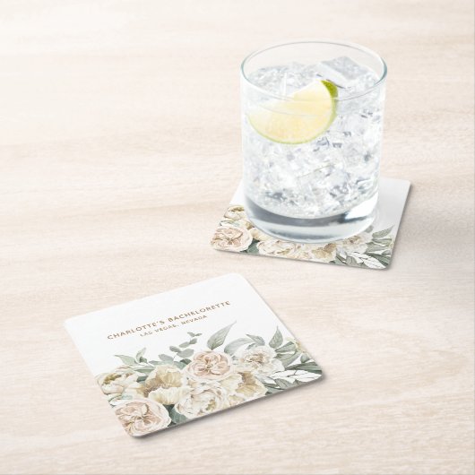 Bachelorette Weekend Gastgeschenk Personalisiertes Rechteckiger Pappuntersetzer (Vor Ort)