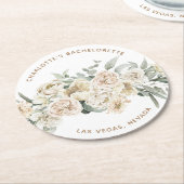 Bachelorette Weekend Gastgeschenk Personalisiertes Runder Pappuntersetzer (Angewinkelt)