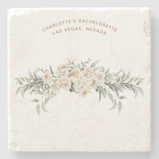 Bachelorette Weekend Gastgeschenk Personalisiertes Steinuntersetzer (Vorderseite)