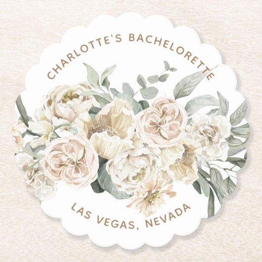 Bachelorette Weekend Gastgeschenk Personalisiertes Untersetzer (Vorderseite)